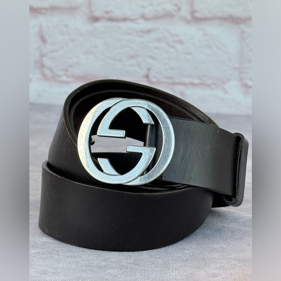 Gucci Other - Gucci Brown Men Leather Interlocking Gg Belt 95/38